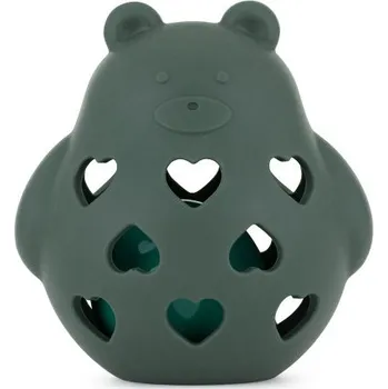 Dětské zboží PETITE&MARS Hračka silikonová s chrastítkem Bear Basil Misty Green 0m+
