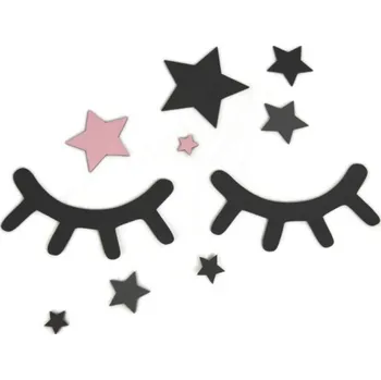 Samolepící dekorace Dekorace na zeď - Spící očka s hvězdičkami, růžové, Adam Toys