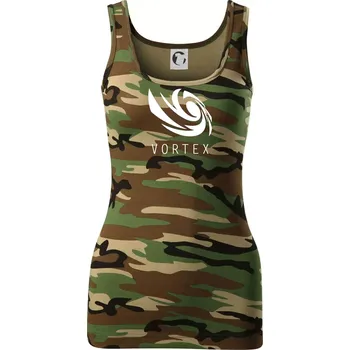 Dámské tričko Vortex logo jednobarevné - Dámské Maskáčové tílko - 2XL ( Hnědý maskáč )