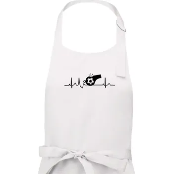 Kuchyňská zástěra EKG fotbal rozhodčí a píšťalka - Dámská zástěra na vaření - Univerzální velikost ( Bílá )