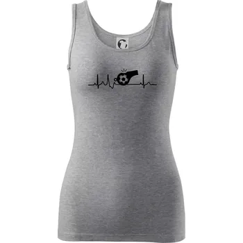 Dámské tričko EKG fotbal rozhodčí a píšťalka - Dámské tílko - XL ( Tmavě šedý melír )