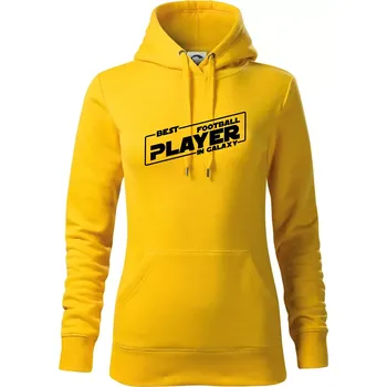 Dámská mikina Best football player in galaxy - Mikina dámská Cape s kapucí - M ( Žlutá )