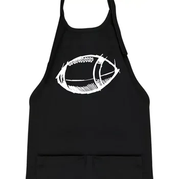 Kuchyňská zástěra Americký fotbal míč skica - Dětská zástěra na vaření - Univerzální velikost ( Černá )
