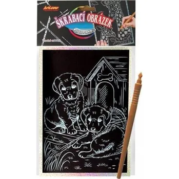 omalovánky Škrabací obrázek Holografický 20x15 cm psi, SMT Creatoys