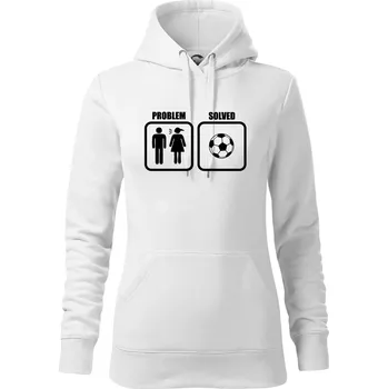 Dámská mikina Problém fotbal - Mikina dámská Cape s kapucí - 2XL ( Bílá )
