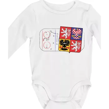 ČR znak na ledě - Body kojenecké s dlouhým rukávem - Dlouhý r. do 3 měs ( Bílá )