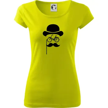 Dámské tričko Mustache kolo - Dámské triko Pure - L ( Limetková )