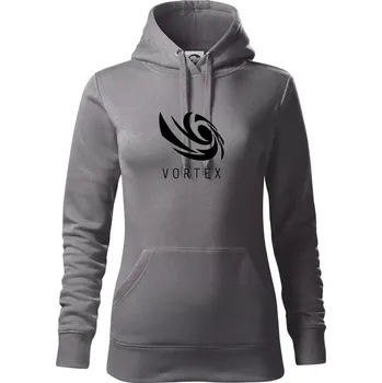 Dámská mikina Vortex logo jednobarevné - Mikina dámská Cape s kapucí - L ( Ocelově šedá )