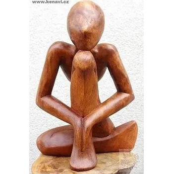 MEDITACE - dřevěná soška 40 cm 747