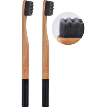 Zubní kartáček SADA 1+1 | GoEco® BAMBOO | zubní kartáček | 10 000 vláken | ultra jemné a husté štětinky | černý Dedra
