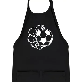 Kuchyňská zástěra Medvědí tlapa fotbal - Dětská zástěra na vaření - Univerzální velikost ( Černá )