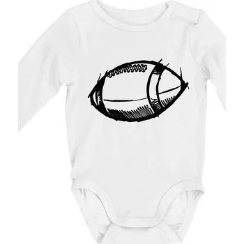 Kojenecký body Americký fotbal míč skica - Body kojenecké s dlouhým rukávem - Dlouhý r. do 3 měs ( Bílá )