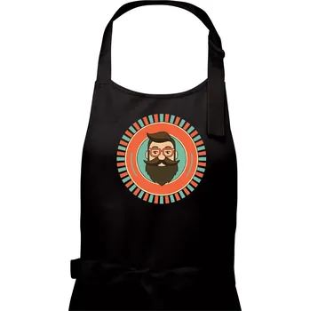 Kuchyňská zástěra Plnovous v kruhu - Dámská zástěra na vaření - Univerzální velikost ( Černá )