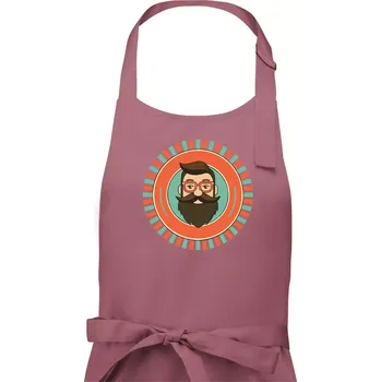 Kuchyňská zástěra Plnovous v kruhu - Pánská zástěra na vaření - Univerzální velikost ( Starorůžová )