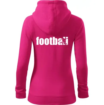 Dámská mikina Football nápis - Dámská mikina trendy zipper s kapucí - M ( Purpurová )