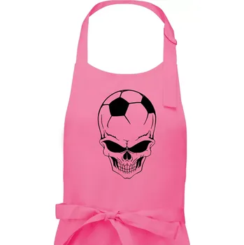 Kuchyňská zástěra Fotbal lebka míč - Dámská zástěra na vaření - Univerzální velikost ( Růžová )