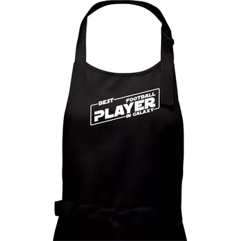 Kuchyňská zástěra Best football player in galaxy - Dámská zástěra na vaření - Univerzální velikost ( Černá )