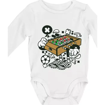 Kojenecký body Fotbalový stolňák - Body kojenecké s dlouhým rukávem - Dlouhý r. do 3 měs ( Bílá )