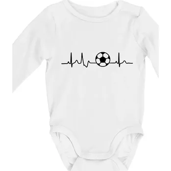Kojenecké oblečení Ekg fotbal míč - Body kojenecké s dlouhým rukávem - Dlouhý r. do 3 měs ( Bílá )