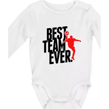 Best team ever - Body kojenecké s dlouhým rukávem - Dlouhý r. 3-6 měs ( Bílá )