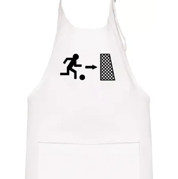 Kuchyňská zástěra Únik fotbal - Dětská zástěra na vaření - Univerzální velikost ( Bílá )