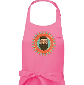 Kuchyňská zástěra Plnovous v kruhu - Dámská zástěra na vaření - Univerzální velikost ( Růžová )