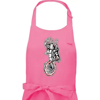 Kuchyňská zástěra Kostra downhill - Dámská zástěra na vaření - Univerzální velikost ( Růžová )