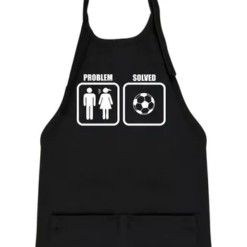 Kuchyňská zástěra Problém fotbal - Dětská zástěra na vaření - Univerzální velikost ( Černá )