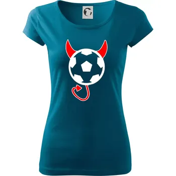 Dámské tričko Fotbal devil - Dámské triko Pure - 2XL ( Petrolejová )