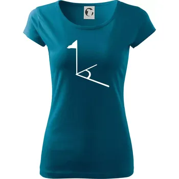 Dámské tričko Rohový praporek - Dámské triko Pure - M ( Petrolejová )