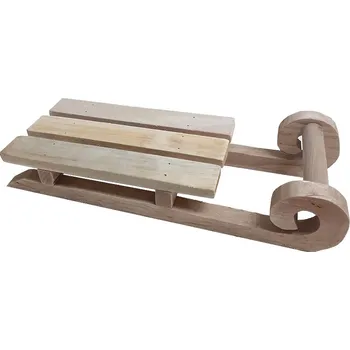 Vánoční dekorace Sáňky dřevo 33cm natural