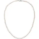 Perlový náhrdelník z pravých říčních perel bílé oválné perly 22037.1