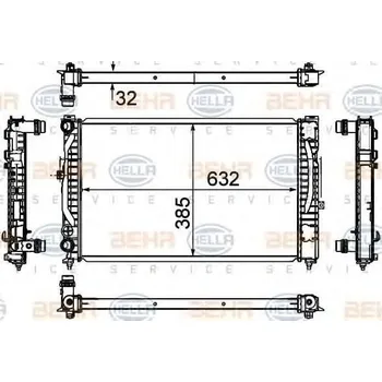 Chladič motoru BEHR HELLA SERVICE Chladič vody BHS 8MK 376 720-591