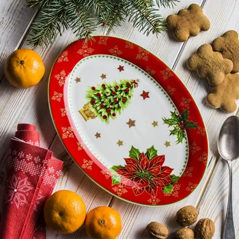 Porcelánový talíř MERRY CHRISTMAS 20,5 x 29,5 cm