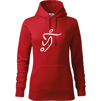 Dámská mikina Fotbalista silueta - Mikina dámská Cape s kapucí - XS ( Červená )