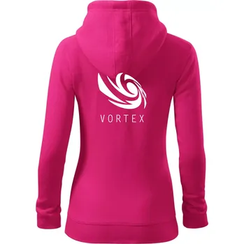 Dámská mikina Vortex logo jednobarevné - Dámská mikina trendy zipper s kapucí - M ( Purpurová )