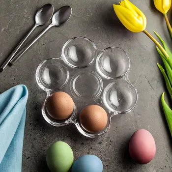 Talíř Skleněný talíř na vejce 17,5 x 16 cm