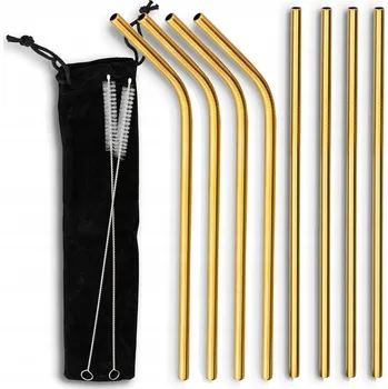 KOVOVÉ BRČKA EKO brčka na pití x8 + kartáček