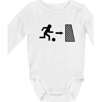 Únik fotbal - Body kojenecké s dlouhým rukávem - Dlouhý r. 3-6 měs ( Bílá )