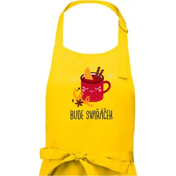 Kuchyňská zástěra Bude svařáček - plecháček - Pánská zástěra na vaření - Univerzální velikost ( Žlutá )