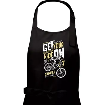Kuchyňská zástěra Get Your Ride On - Dámská zástěra na vaření - Univerzální velikost ( Černá )