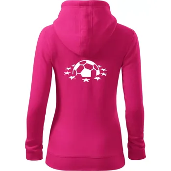 Dámská mikina Liga mistrů míč - Dámská mikina trendy zipper s kapucí - M ( Purpurová )