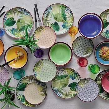 Talíř TOGNANA Jungle Multicolor 18 ks. - sada porcelánových talířů pro 6 osob