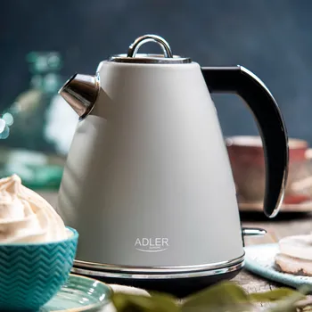 Rychlovarná konvice ADLER Strix 1,5 l - bezdrátová kovová rychlovarná konvice