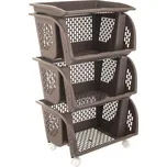 Plastový zásuvkový regál FOUR RACK BROWN