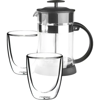 French press French press / skleněný pístový kávovar s termosklenicemi ANDREA 0,8 l