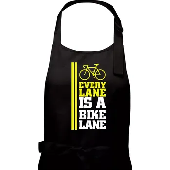 Kuchyňská zástěra Every Lane Bike Lane - Dámská zástěra na vaření - Univerzální velikost ( Černá )