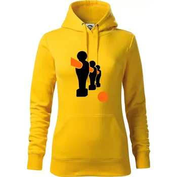 Dámská mikina Fotbálek postavy - Mikina dámská Cape s kapucí - L ( Žlutá )