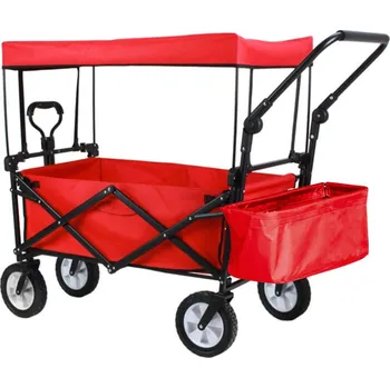 Zahradní vozík TIMELESS TOOLS Skládací vozík se střechou ČERVENÁ