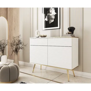 Komoda Piaski komoda ORO KSZ107 MDF Barva: bílá/ černé nohy